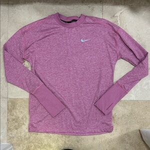 Nike Pink Heather Long Sleeve Performance Top